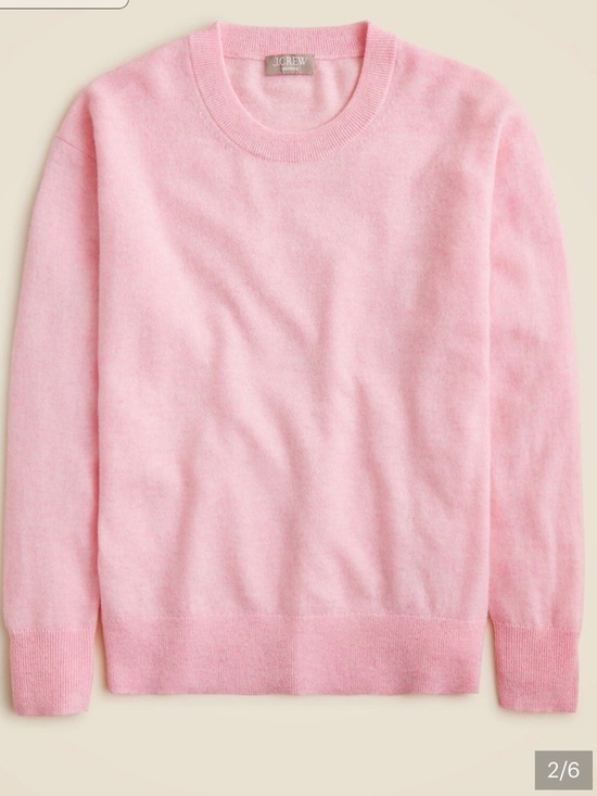 J. Crew Sweaters - J. Crew, Heather Blush Pink 100% Cashmere Crewneck Sweater, Relaxed Fit, XS